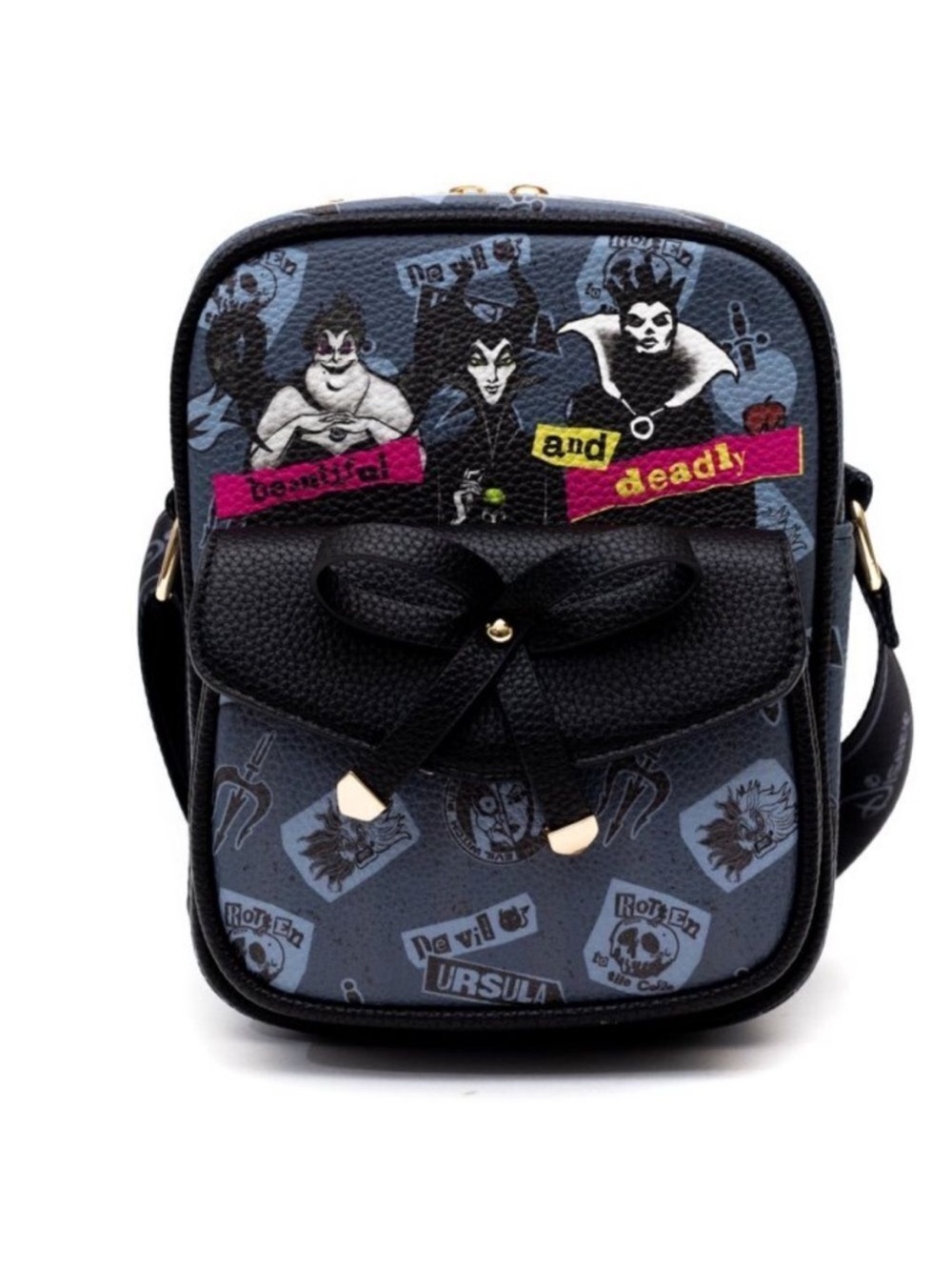 NWT Disney Wondapop Villains Black Crossbody Bag - Beautiful and Deadly Design